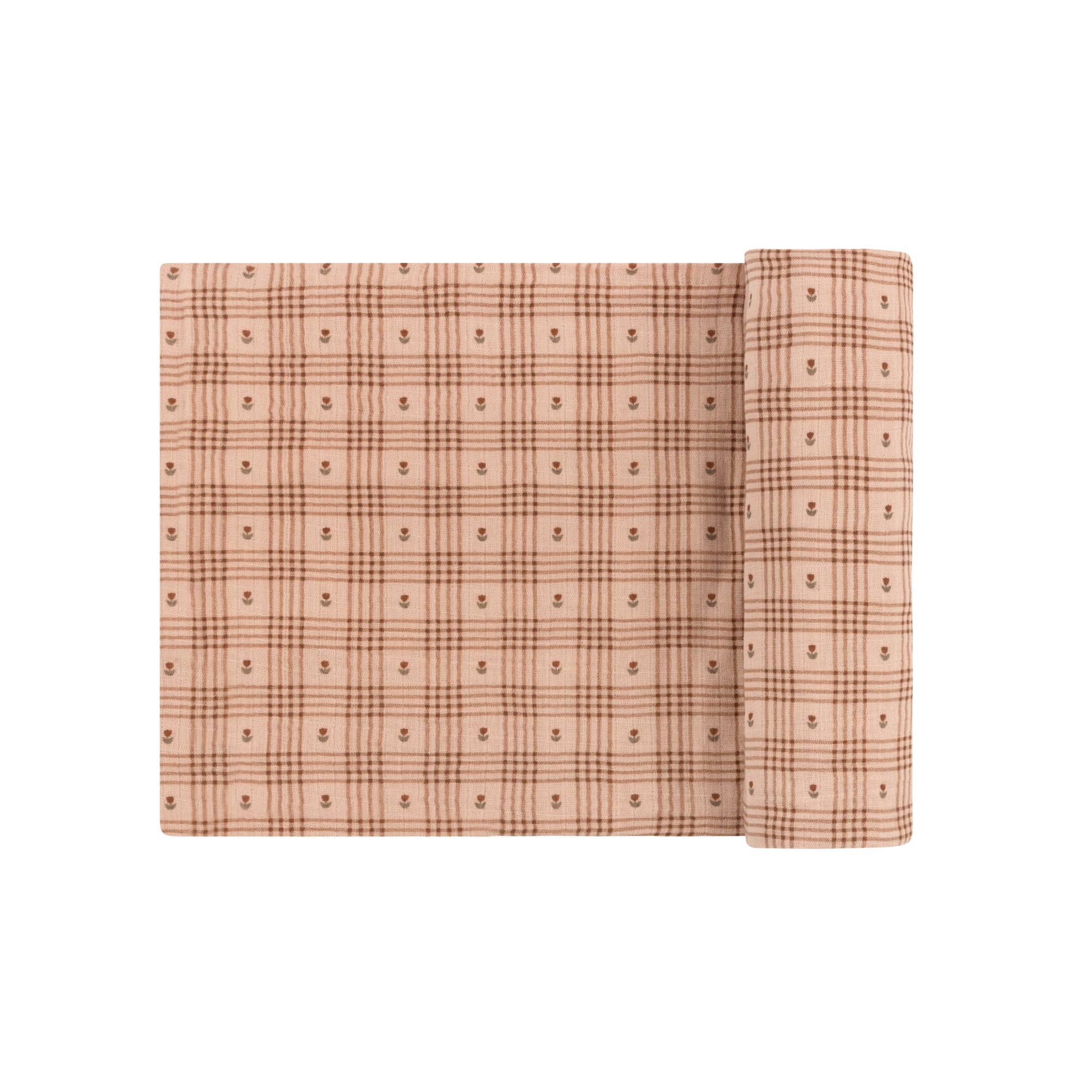 Cotton Floral Plaid Collection - Muslin Swaddle