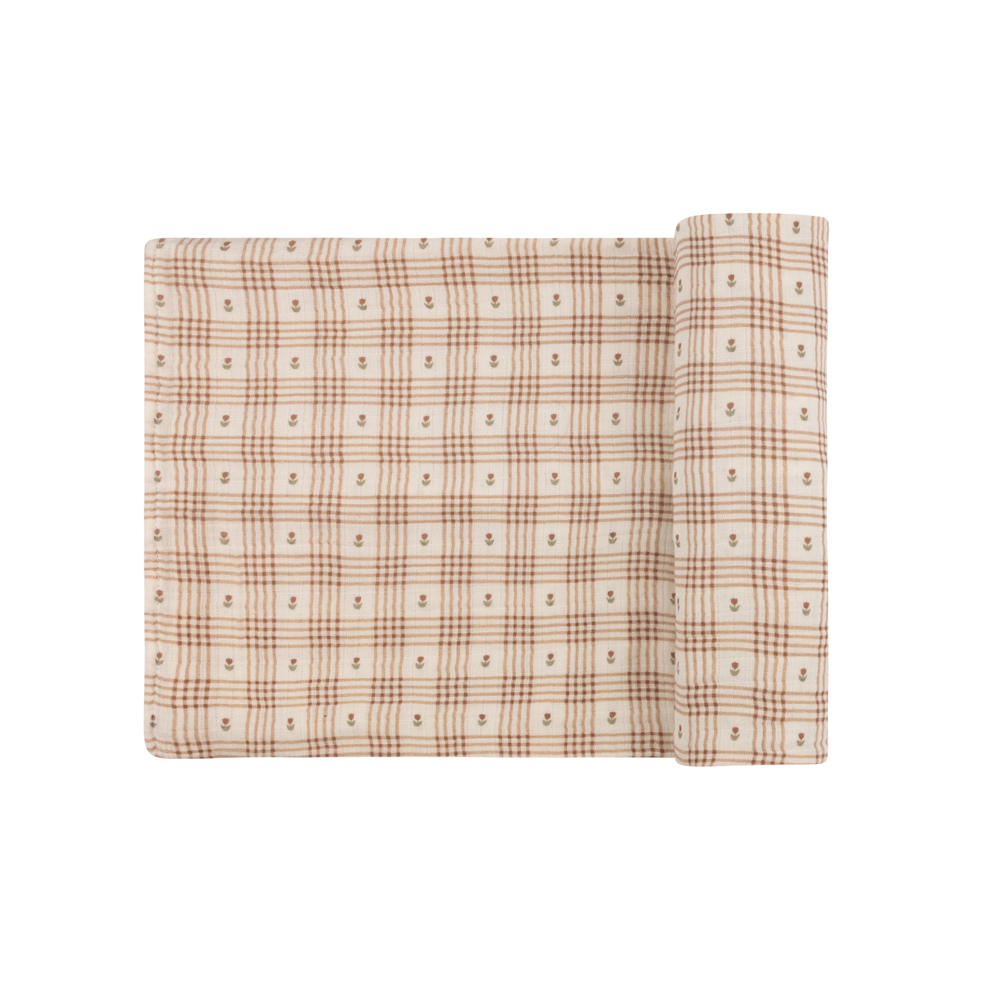 Cotton Floral Plaid Collection - Muslin Swaddle