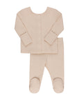 Ribbed Cardigan Set - 2Pc Footed Baby Set