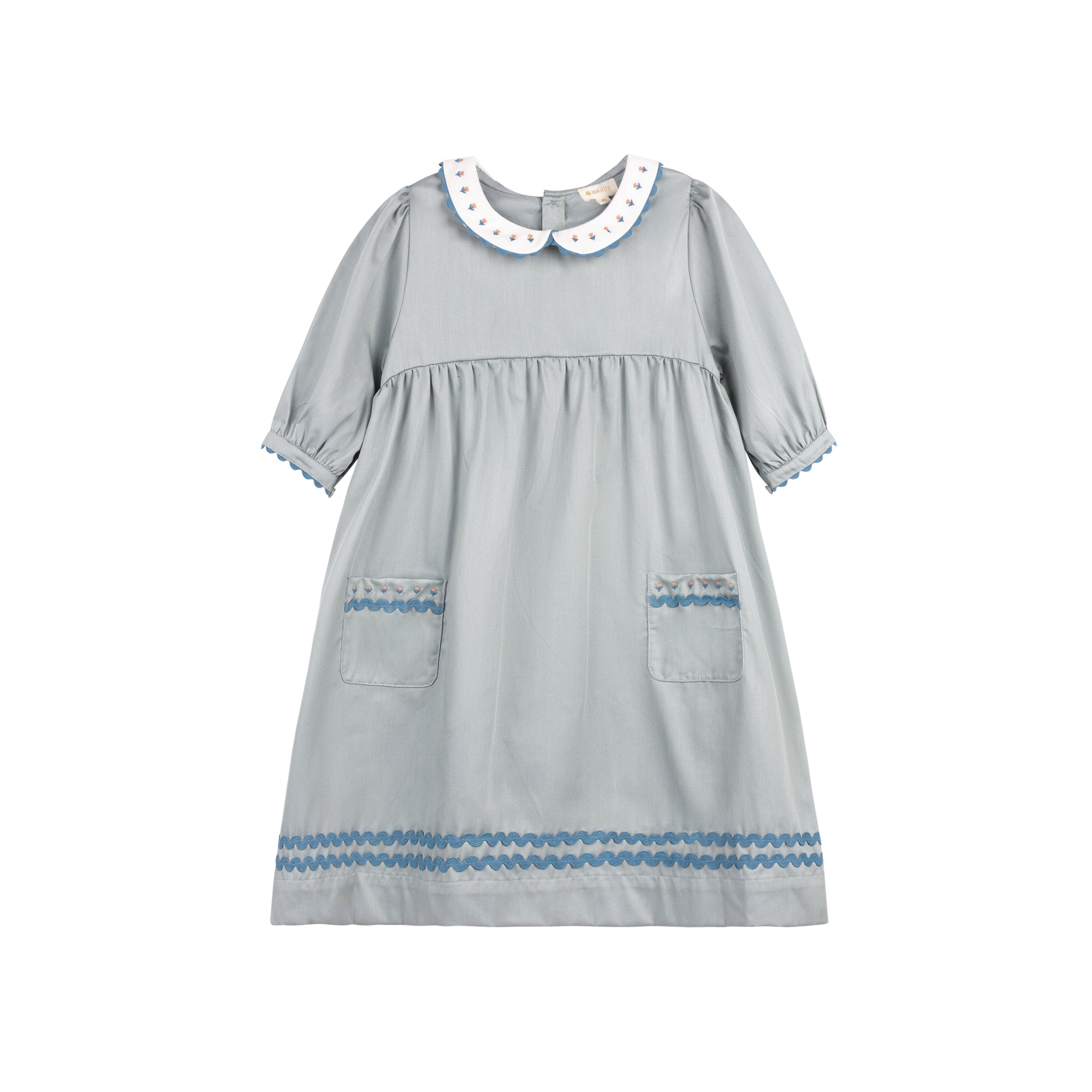 Ely's & Co  Organic Embroidered Collar Collection 2PC Set - Ivory Leaf