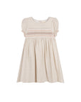 Stitch Collection - Short Sleeves Smocked Linen Dress