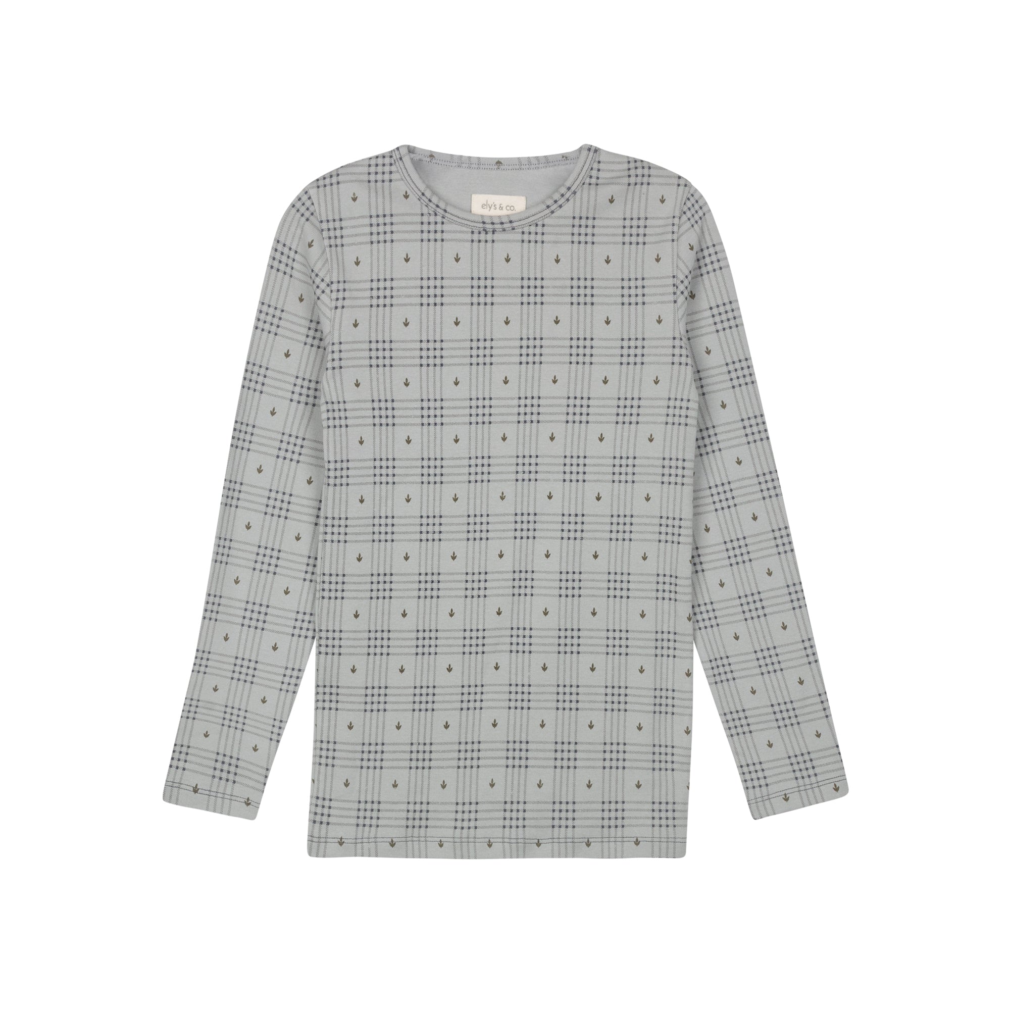 Cotton Floral Plaid Collection - Ruffle Neck Tee