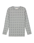 Cotton Floral Plaid Collection - Ruffle Neck Tee