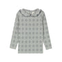 Cotton Floral Plaid Collection - Ruffle Neck Tee