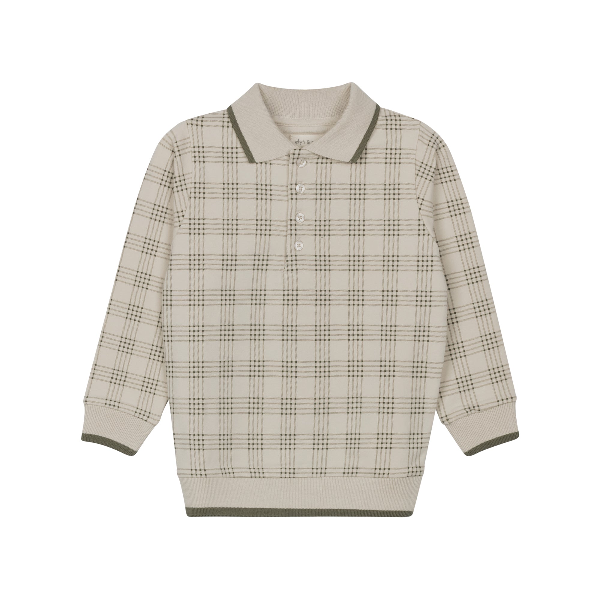 Cotton Floral Plaid Collection - Polo Sweatshirt – Ely's & Co.
