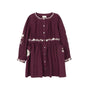 Floral Embroidered Waisted Cotton Dress