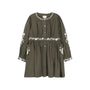 Floral Embroidered Waisted Cotton Dress