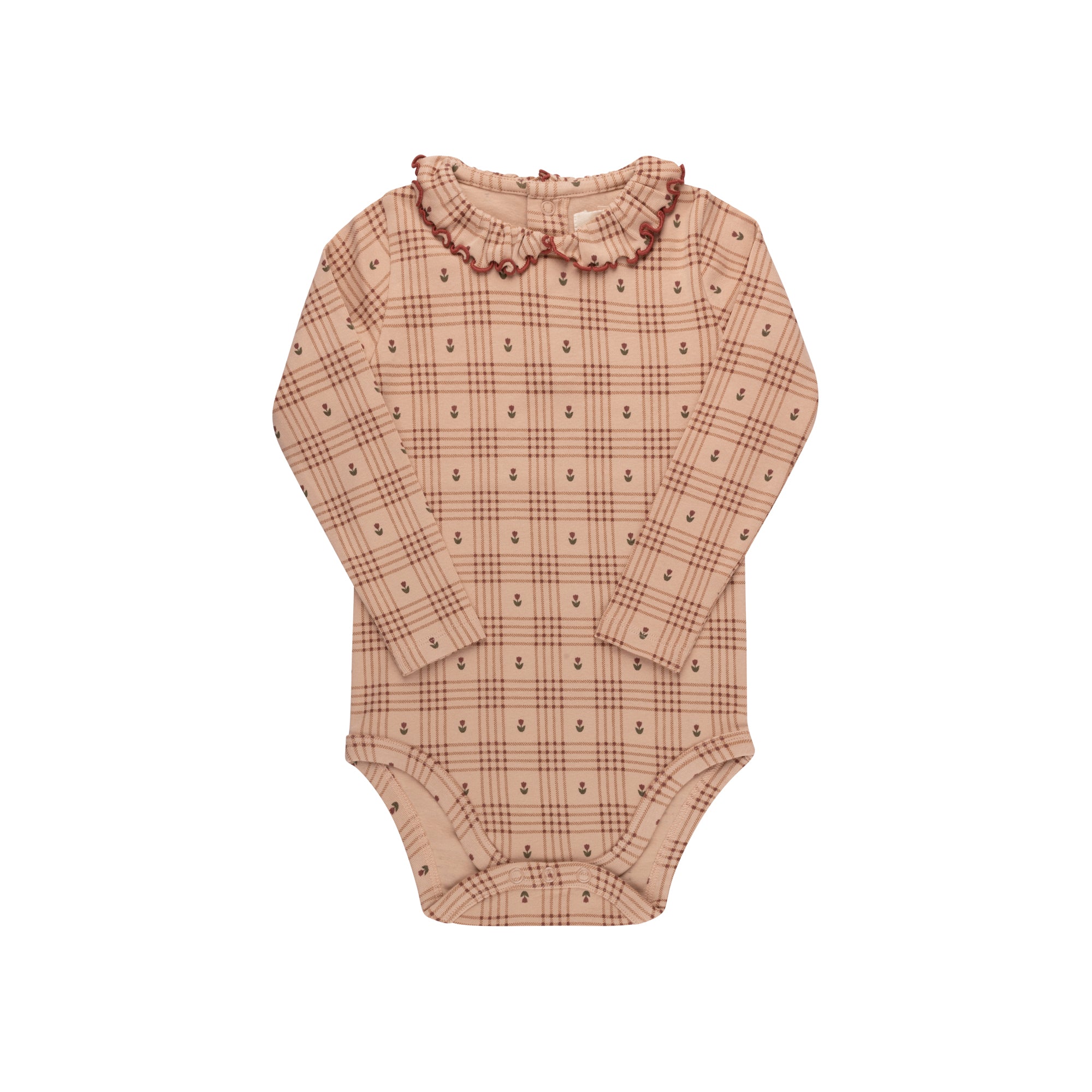 Cotton Floral Plaid Collection - Bodysuit + Overalls