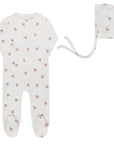 Velour Leaf Pattern Collection - Footie + Bonnet