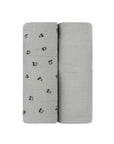 2 Pack Cherry Print Collection Muslin Swaddle - Blue