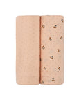 2 Pack Cherry Print Collection Muslin Swaddle - Pink