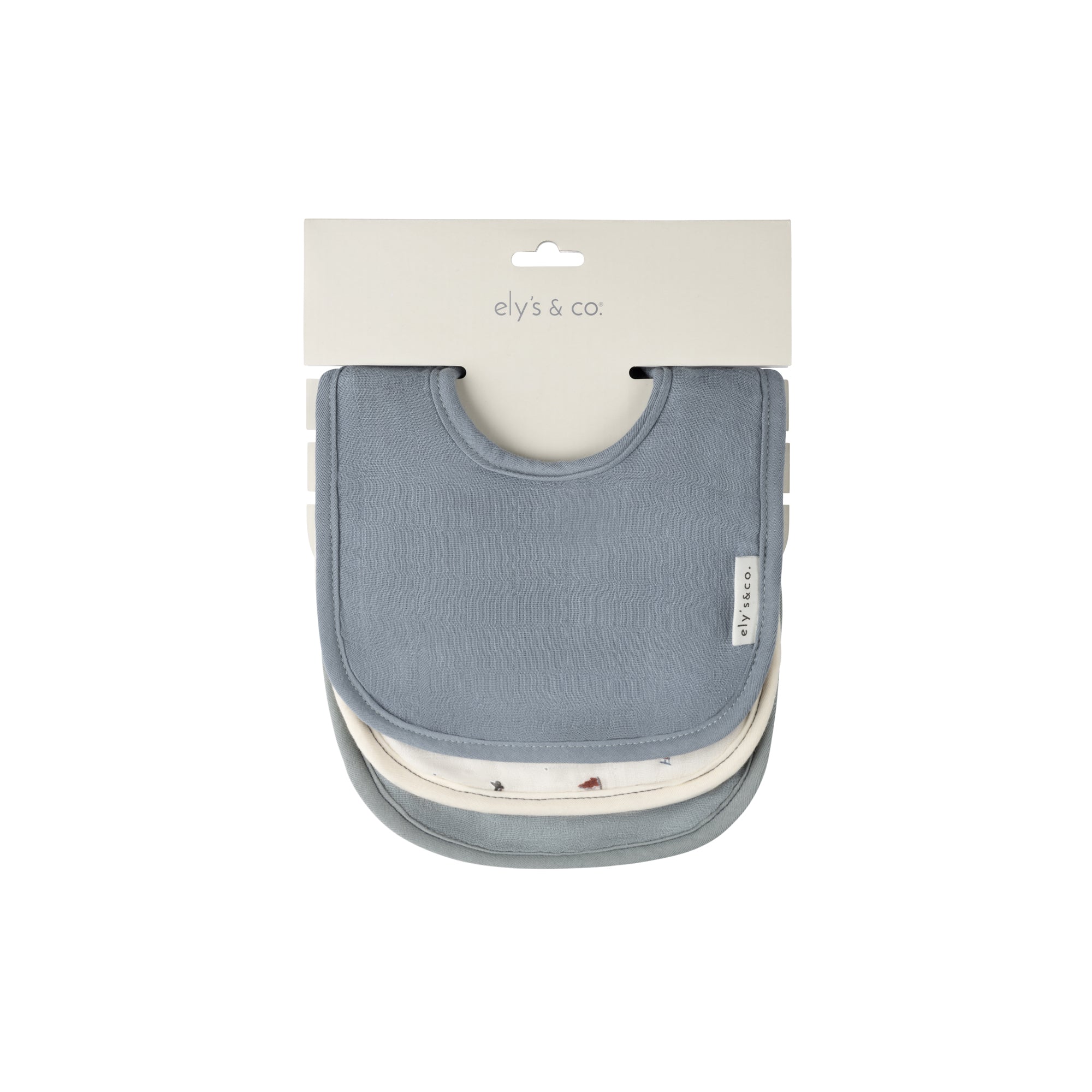 3-Pack Blue Nautical Baby Bibs