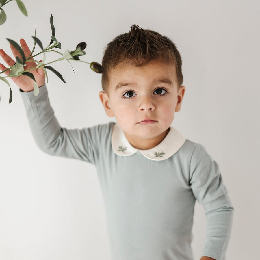 Jersey Cotton -Embroidered Collar Collection- Footies