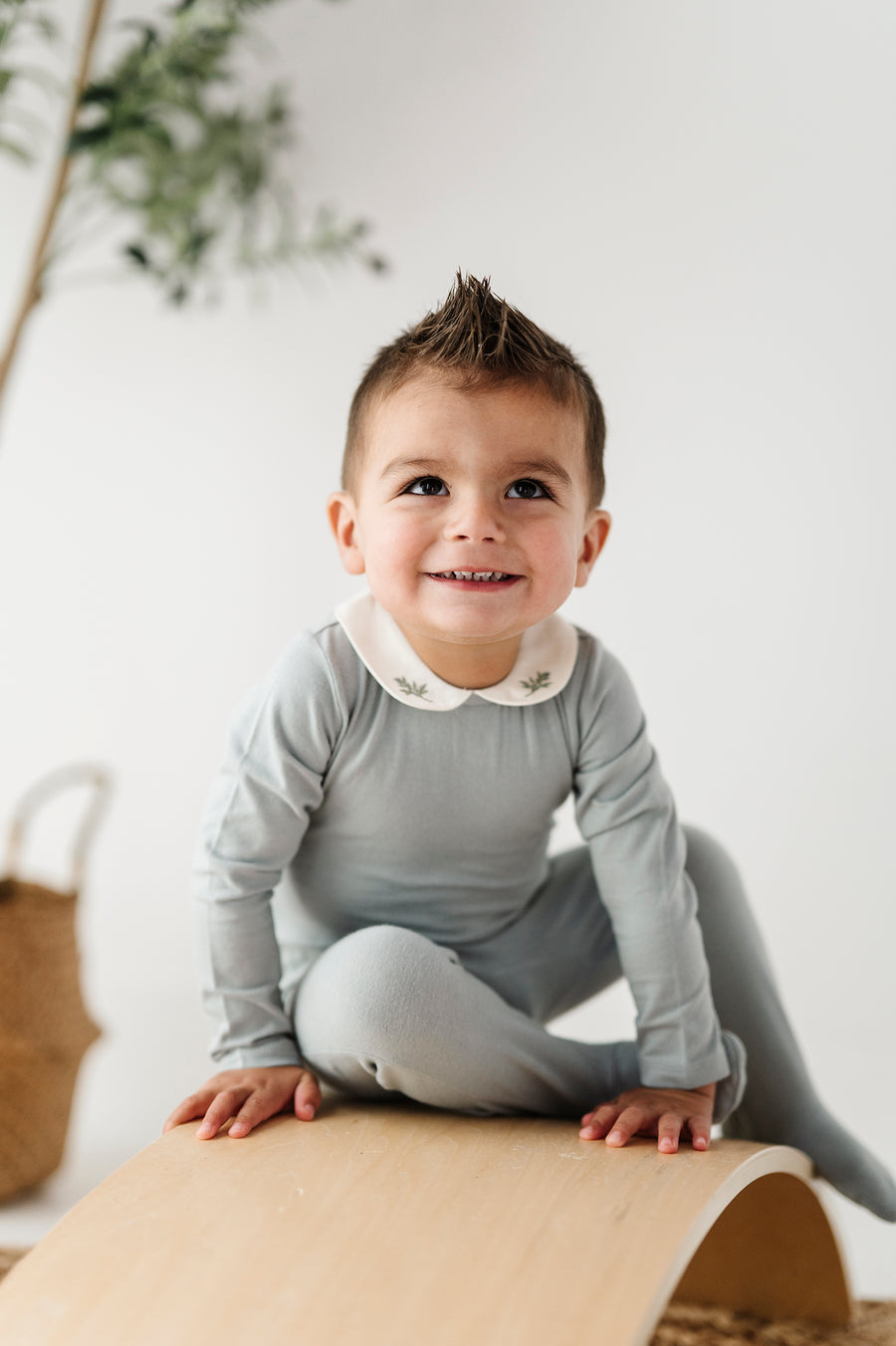 Jersey Cotton -Embroidered Collar Collection- Footies