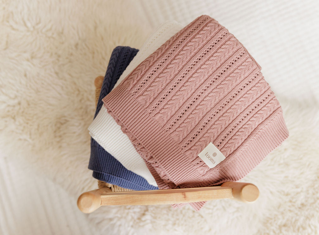 Cable Pointelle Flat Collection - Blanket