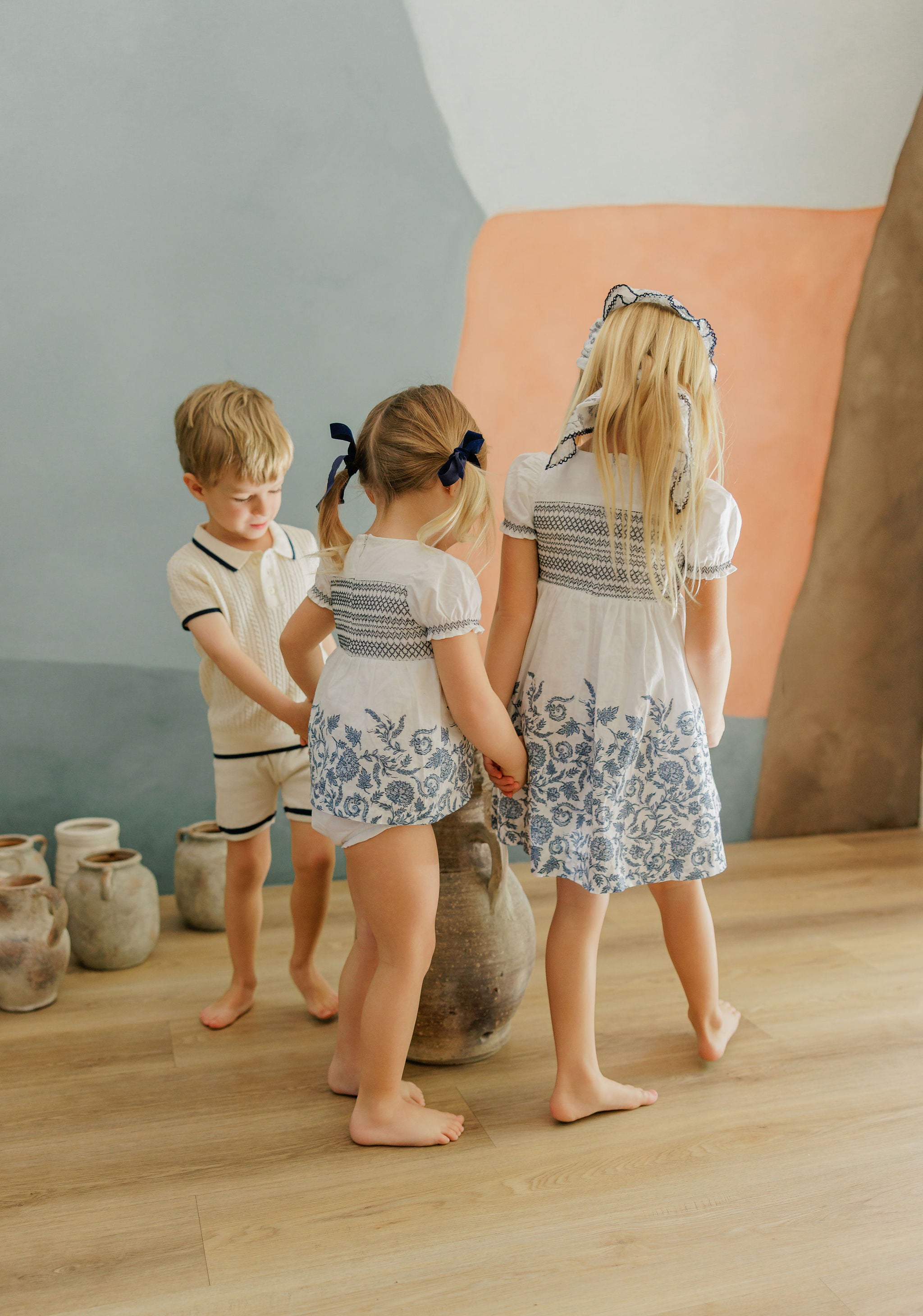 Girls Smocked Short Sleeve Floral Dress | Storybook Collection