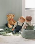 Cotton Floral Plaid Collection - Bodysuit + Overalls