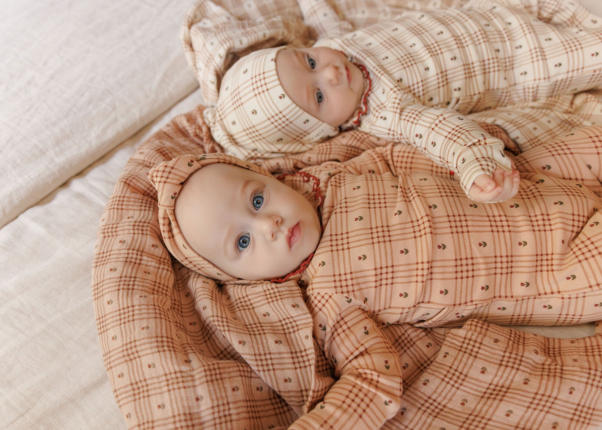 Cotton Floral Plaid Collection - Knot Headband