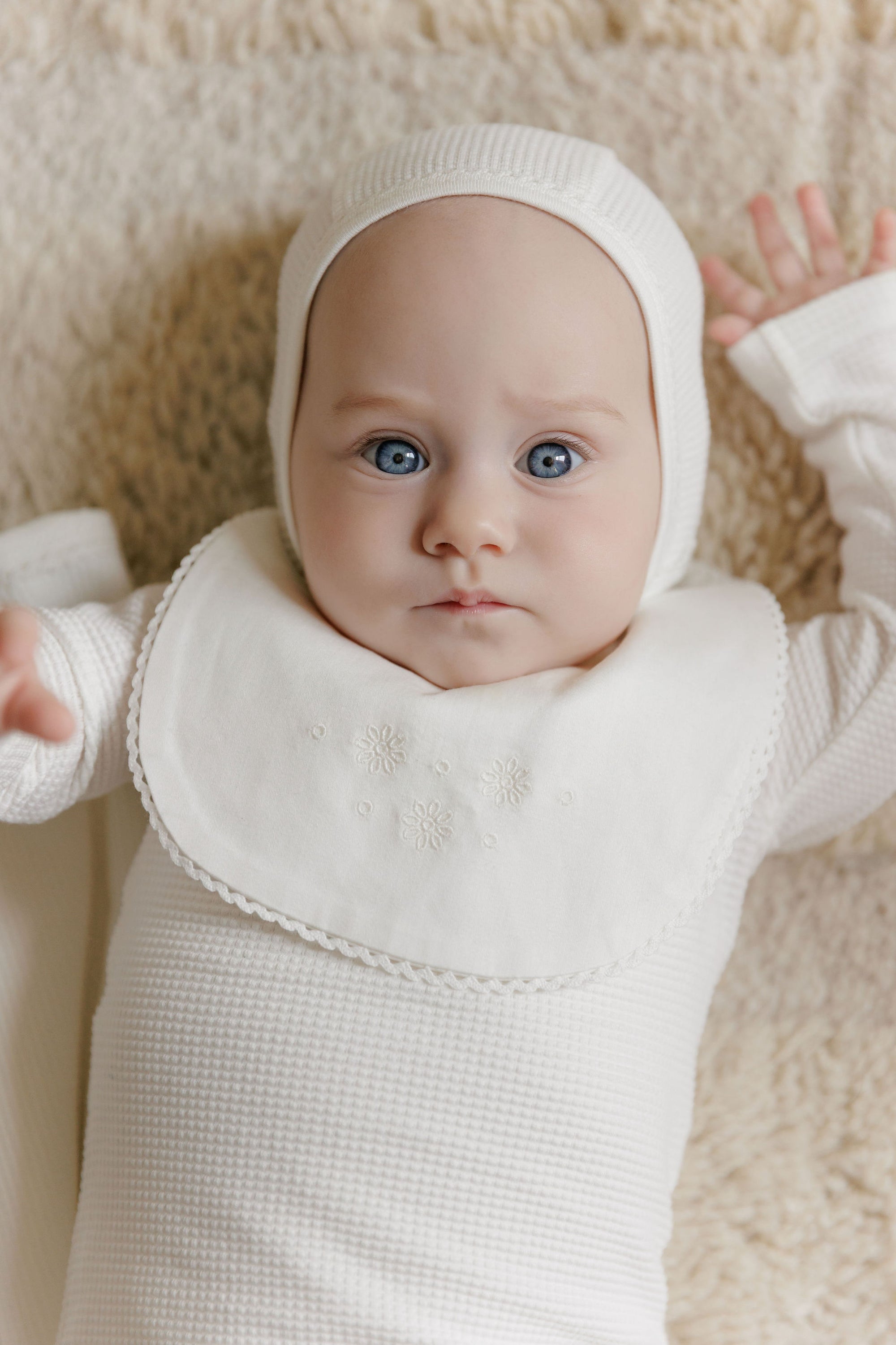 Embroidered Collar Collection - Bodysuit + Overalls + Bonnet