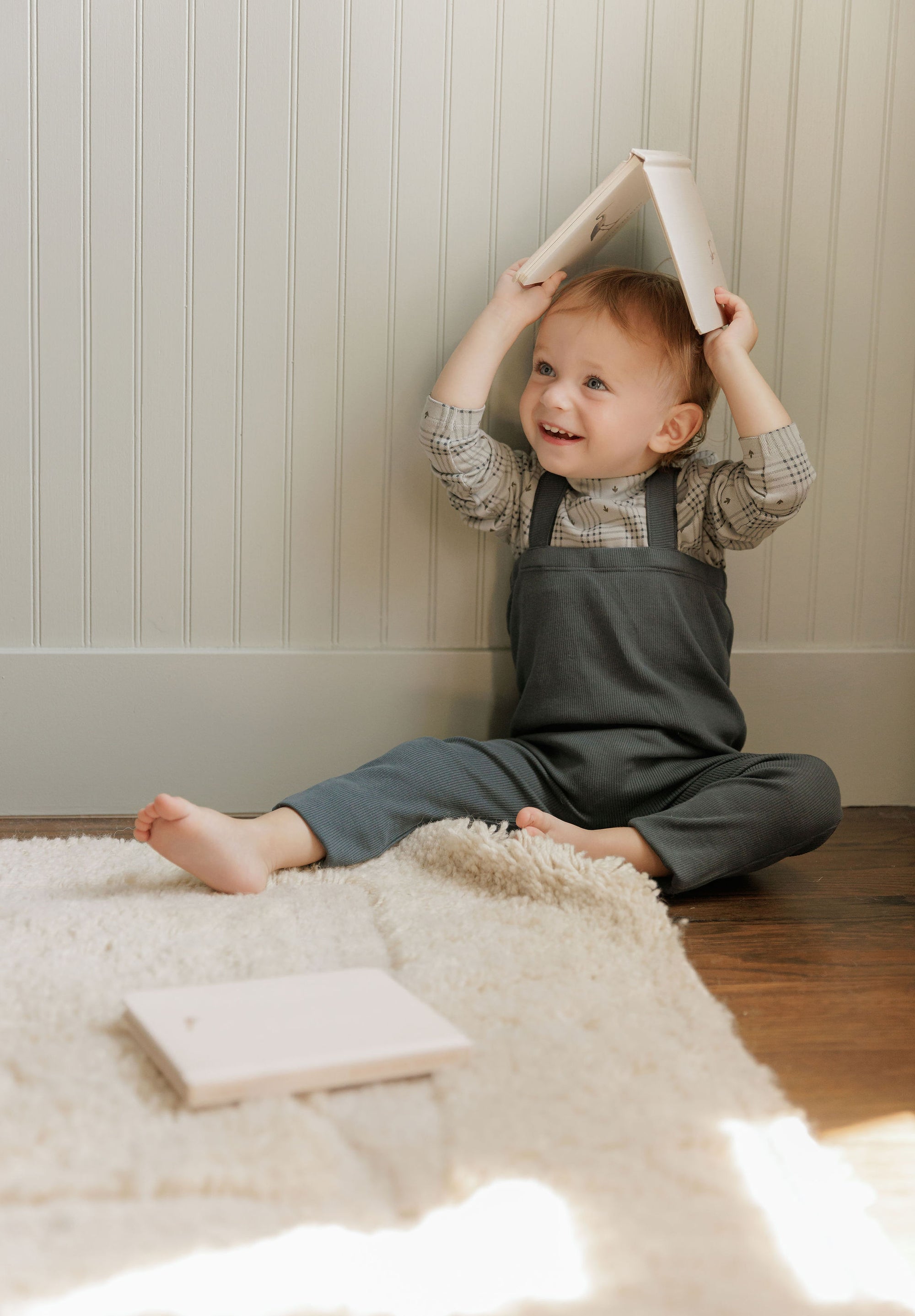 Cotton Floral Plaid Collection - Bodysuit + Overalls