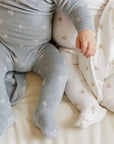 Velour Leaf Pattern Collection - Footie + Bonnet