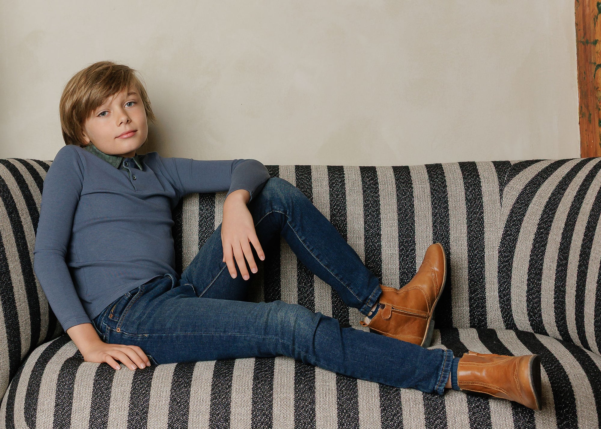 French Terry Autumn Kids Collection - Polo Sweatshirt