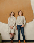 Cotton Floral Plaid Collection - Polo Sweatshirt