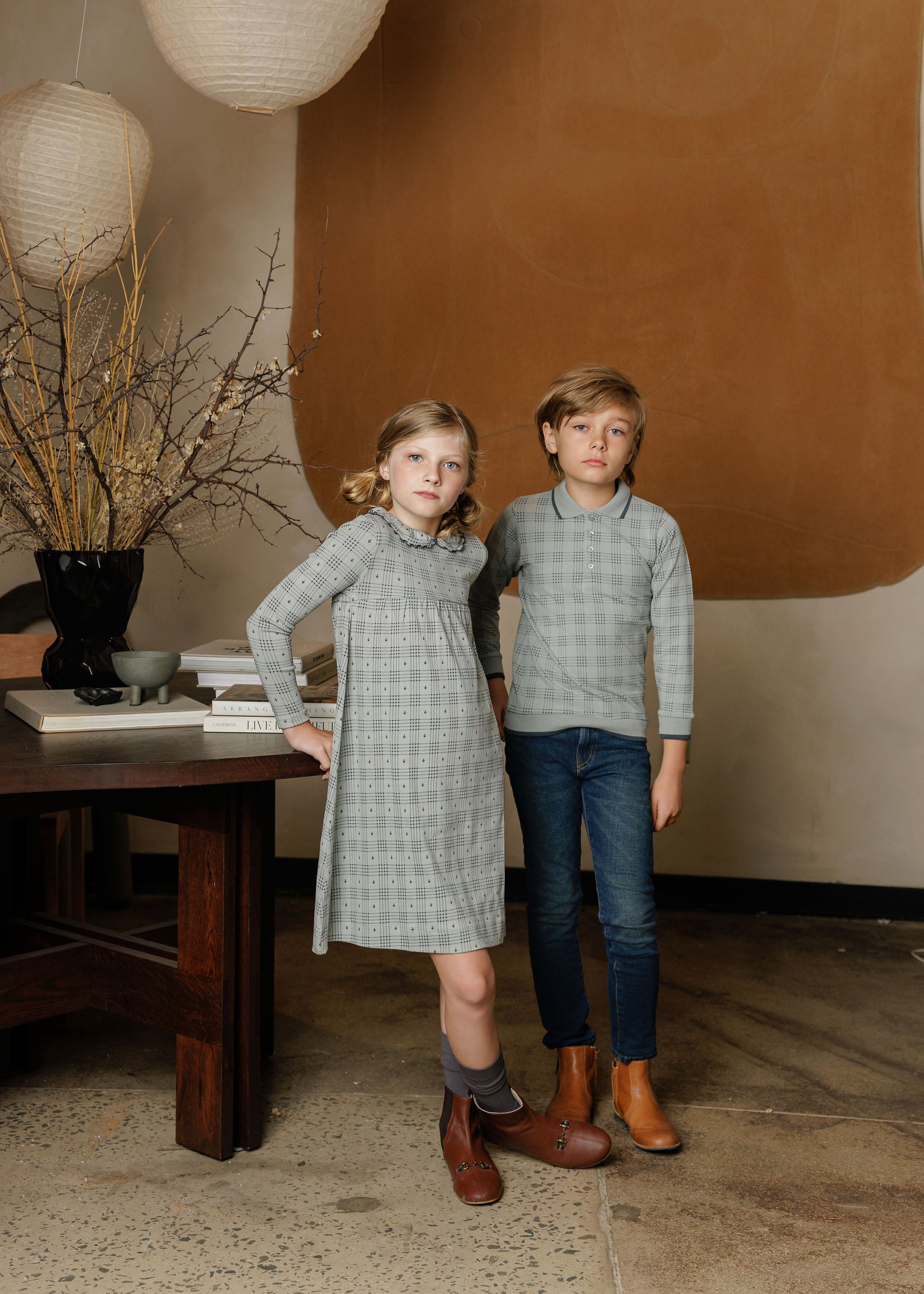 Cotton Floral Plaid Collection - Dress