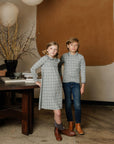 Cotton Floral Plaid Collection - Polo Sweatshirt