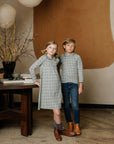 Cotton Floral Plaid Collection - Polo Sweatshirt