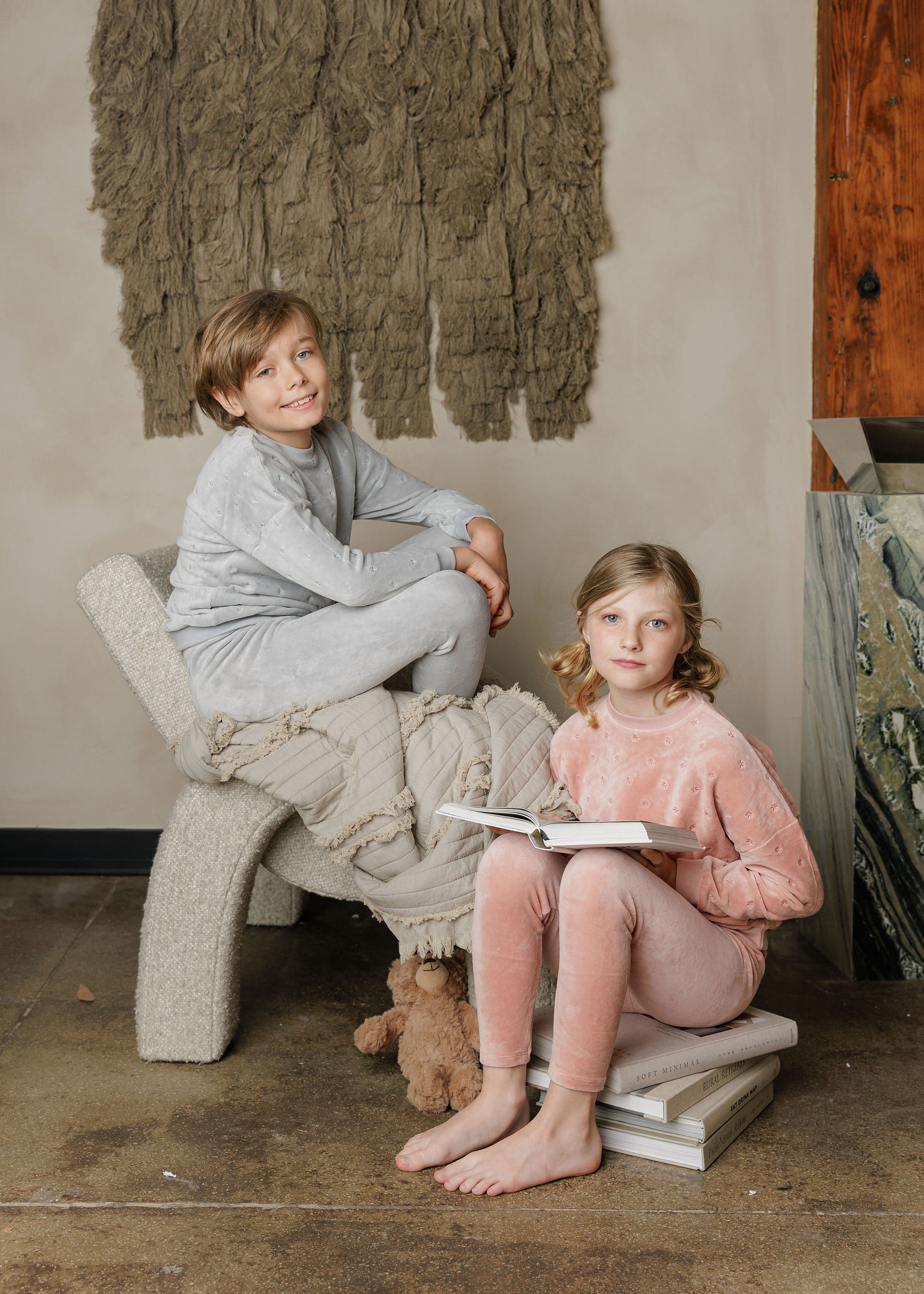 Velour Embroidered Floral Collection - Lounge Set