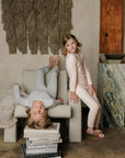 Embroidered Velour Collar Collection - Lounge Set