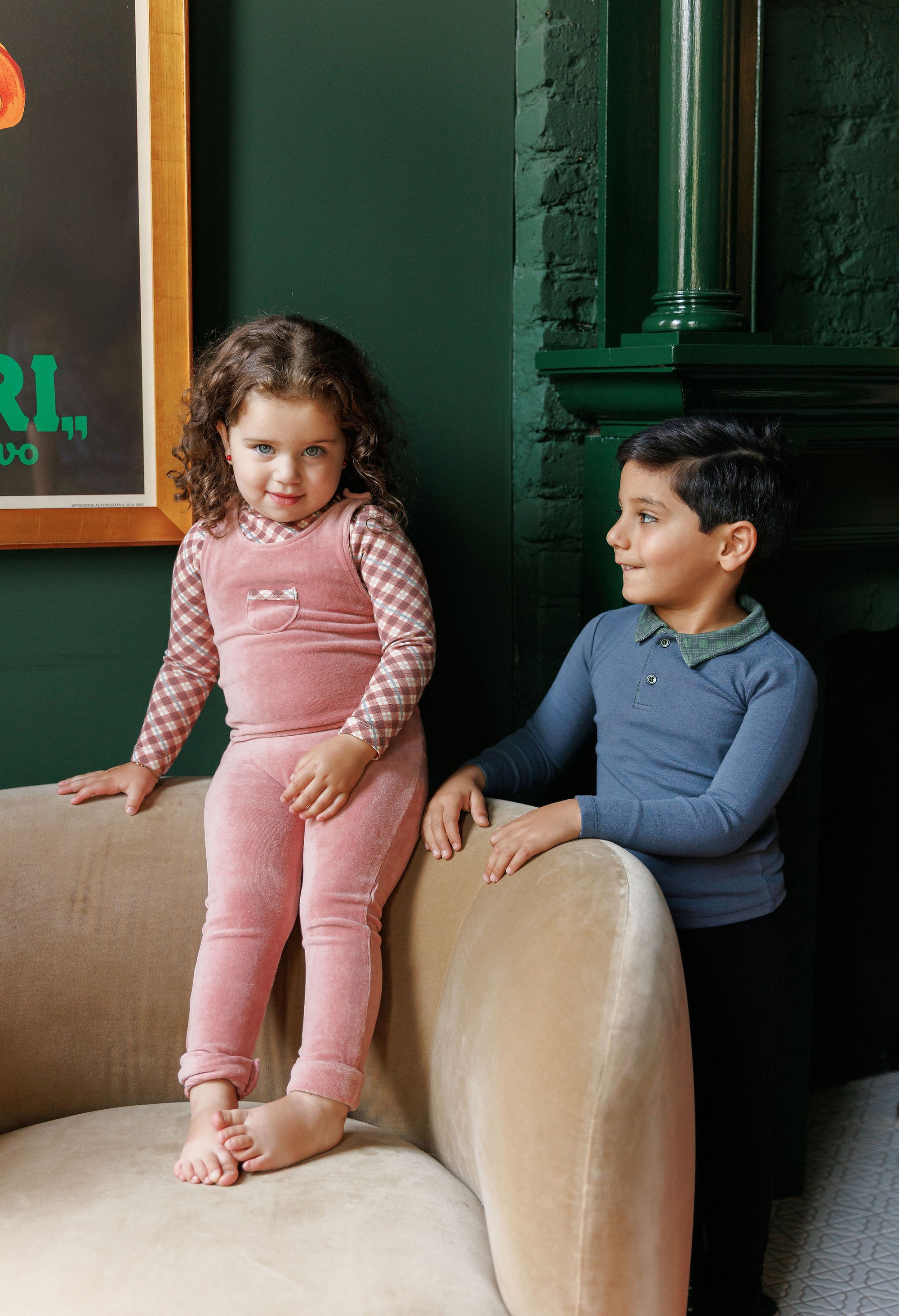 Velour Plaid Bear Collection - Polo