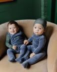 Velour Plaid Bear Collection - Overalls and Turtleneck