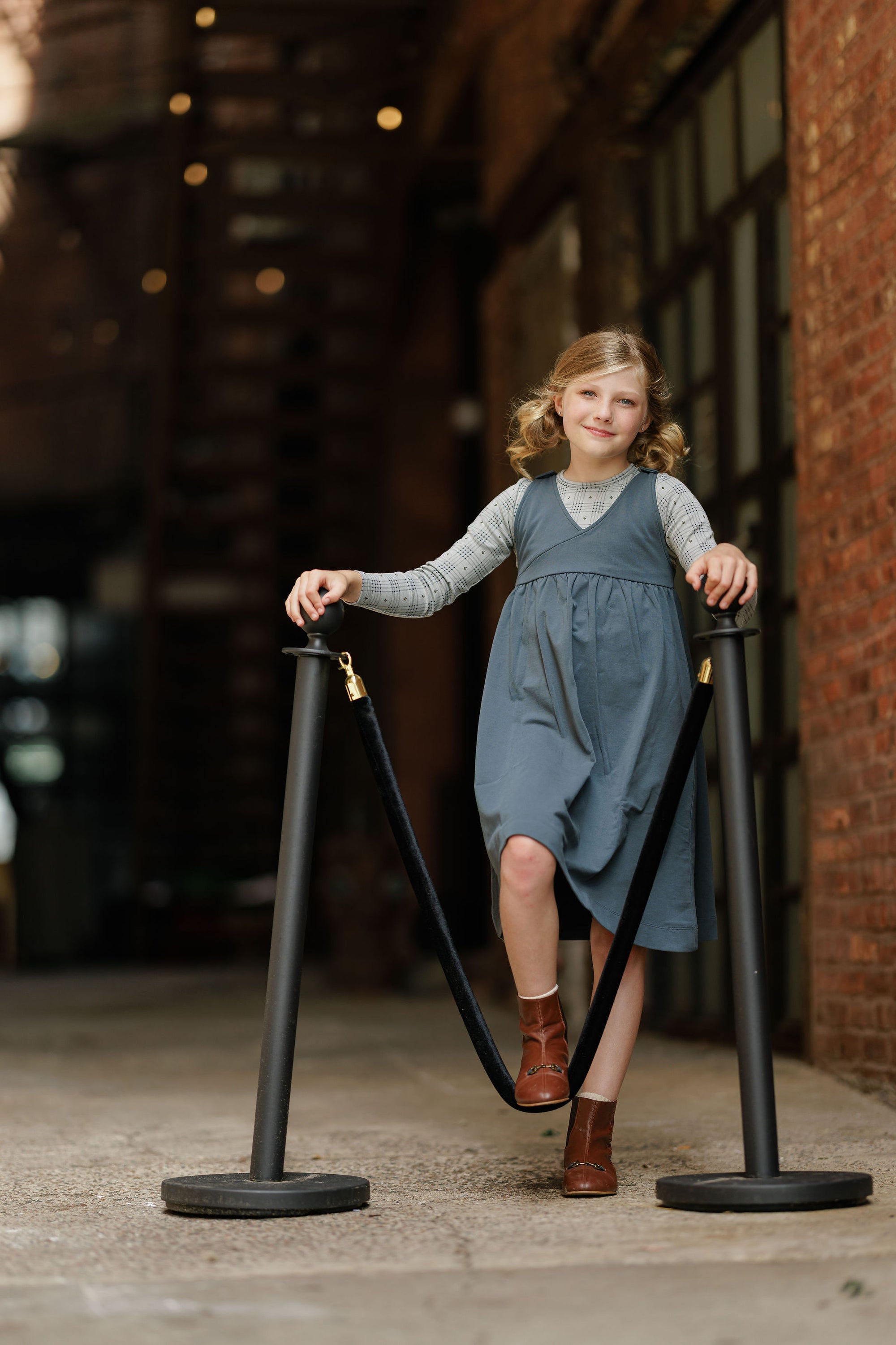 Cotton Floral Plaid Collection - Ruffle Neck Tee