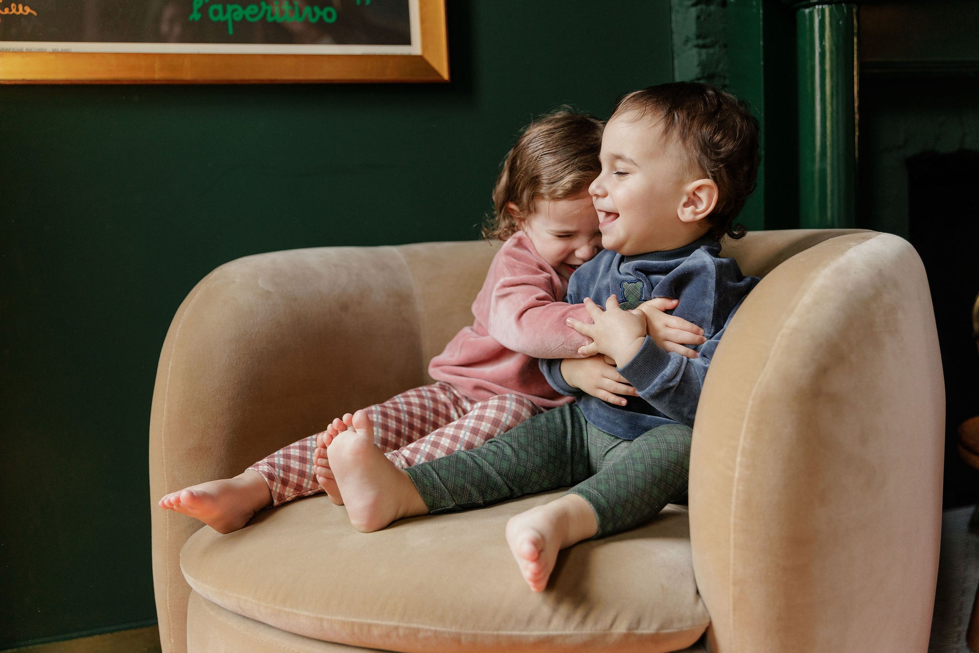 Velour Plaid Bear Collection - Sweatshirt + Leggings