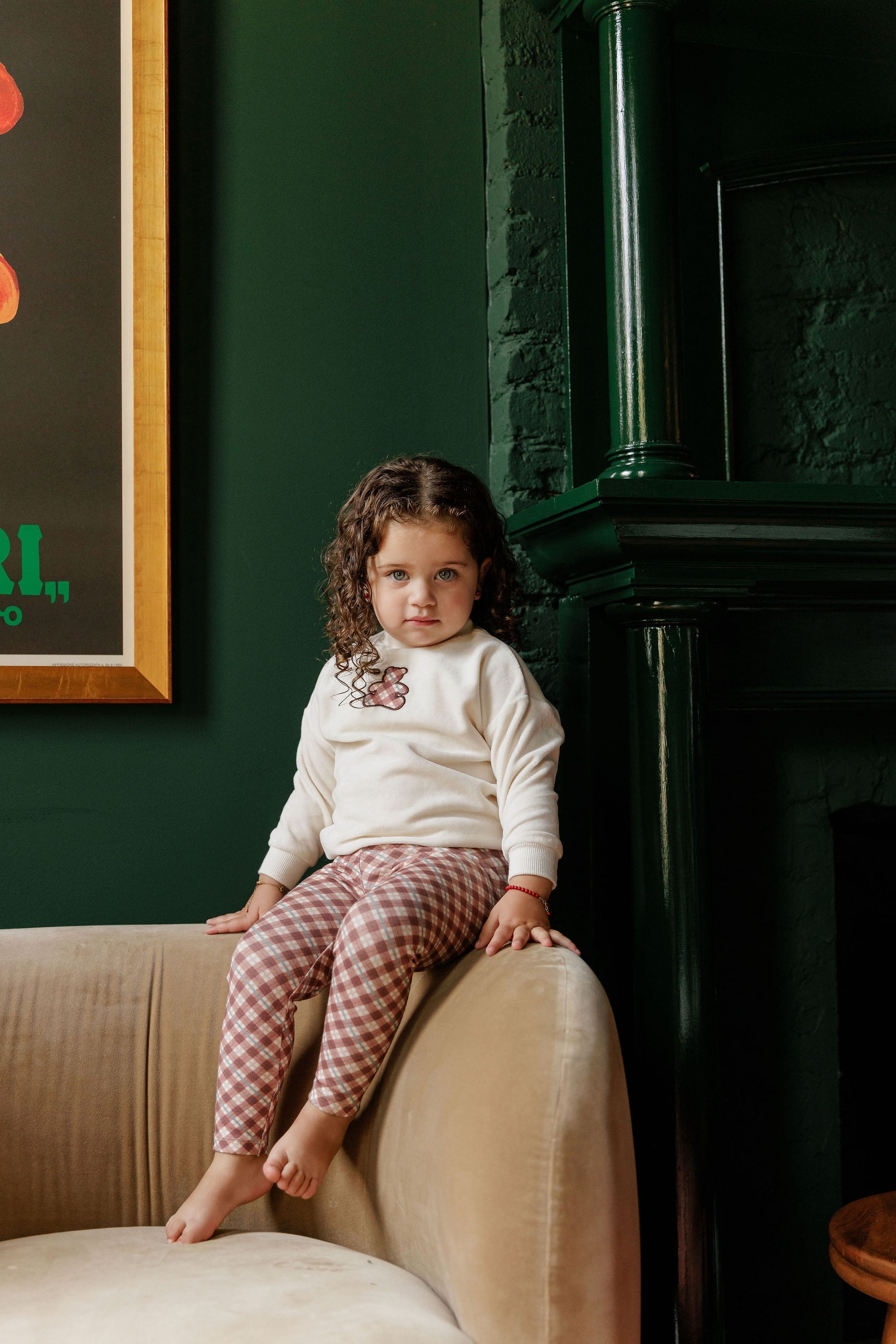 Velour Plaid Bear Collection - Sweatshirt + Leggings