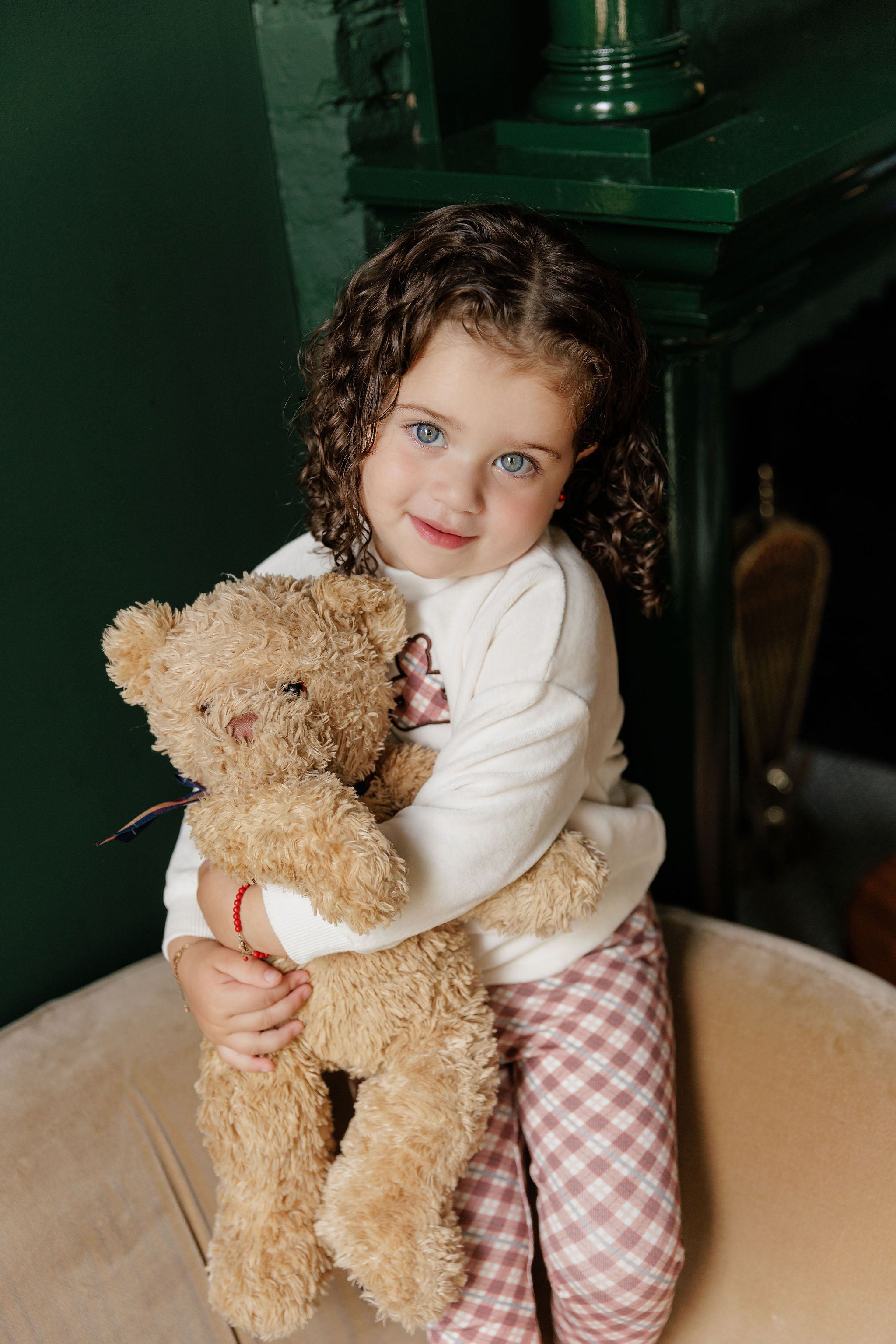 Velour Plaid Bear Collection - Sweatshirt + Leggings