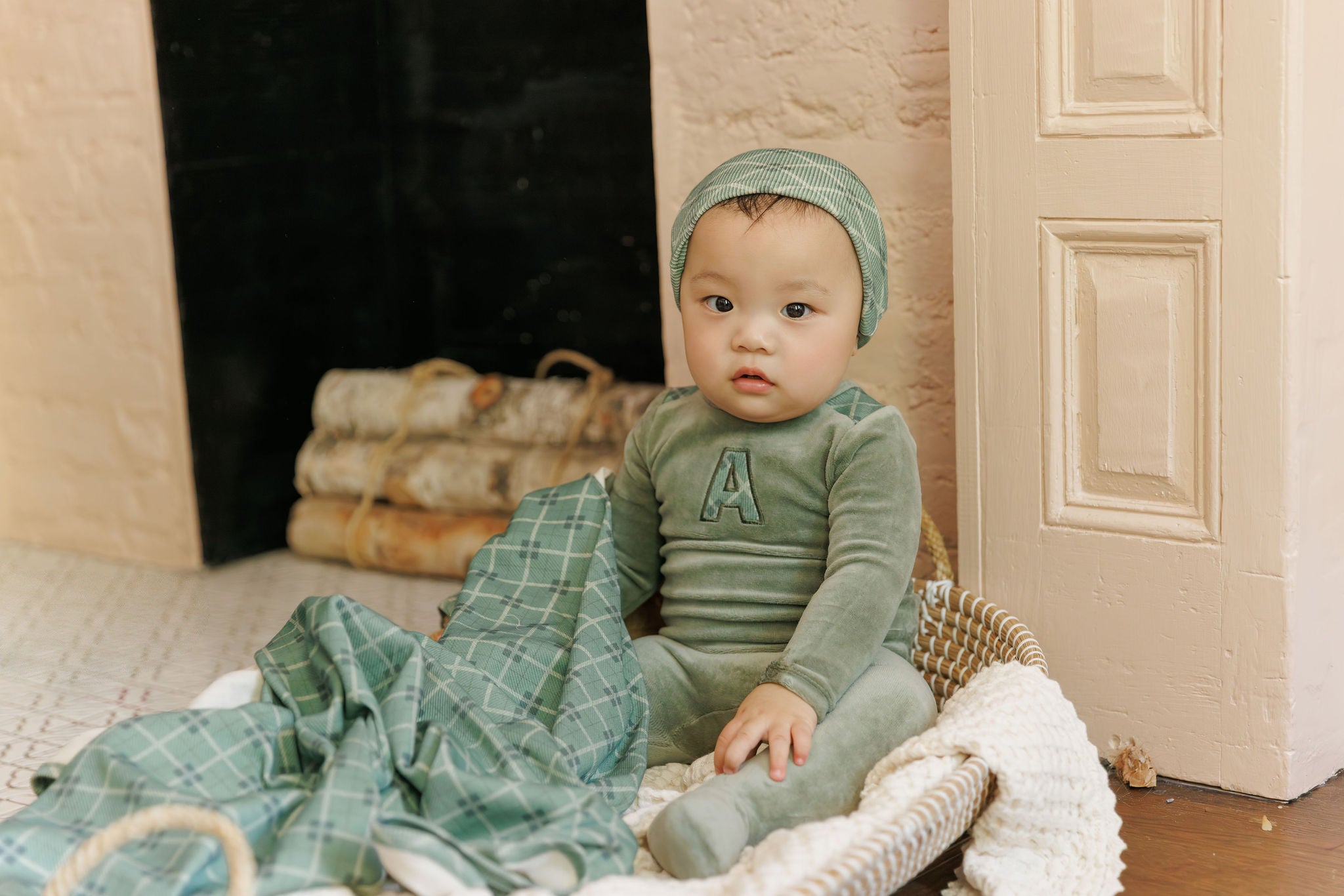 Velour Liberty Plaid A Collection - Footie