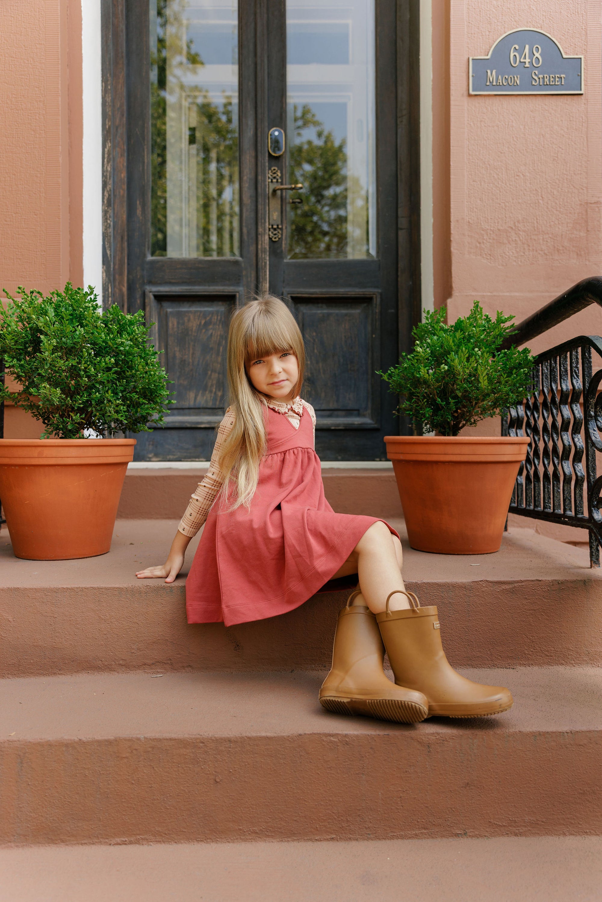 Cotton Floral Plaid Collection - Ruffle Neck Tee