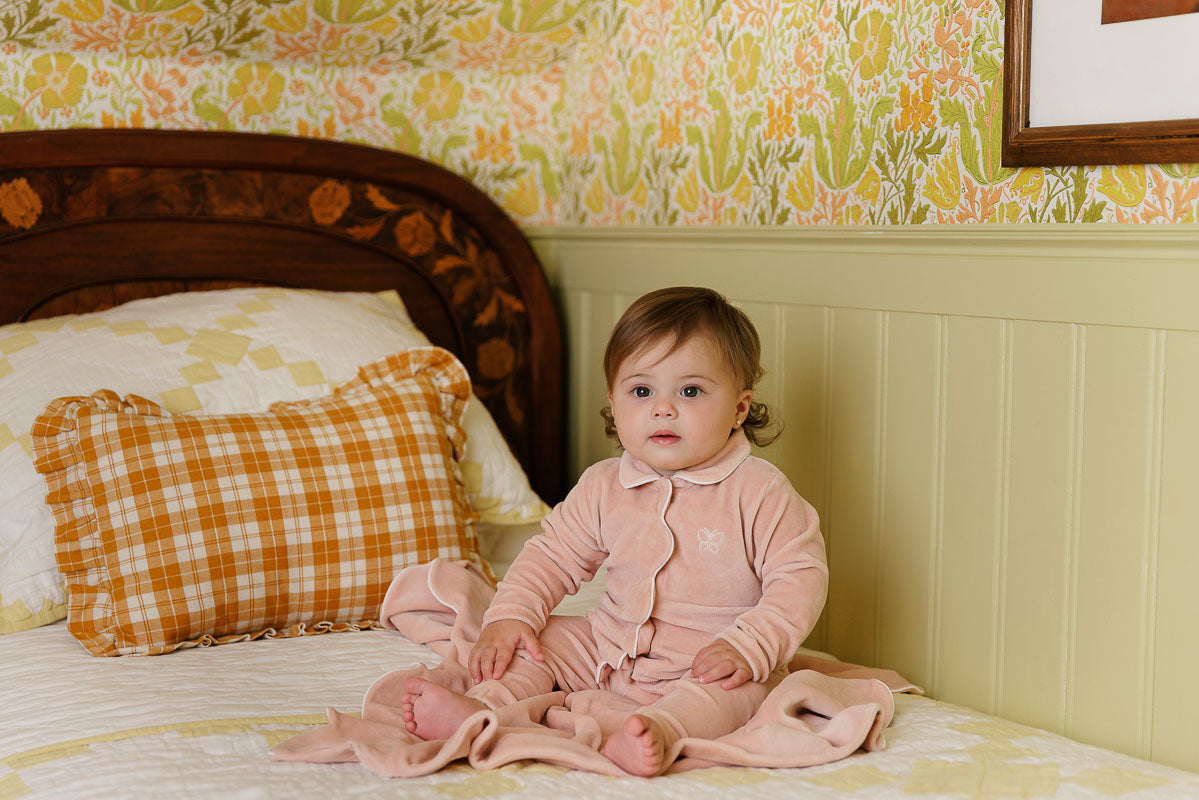 Velour Embroidered Bird &amp; Butterfly Collection- Lounge Set