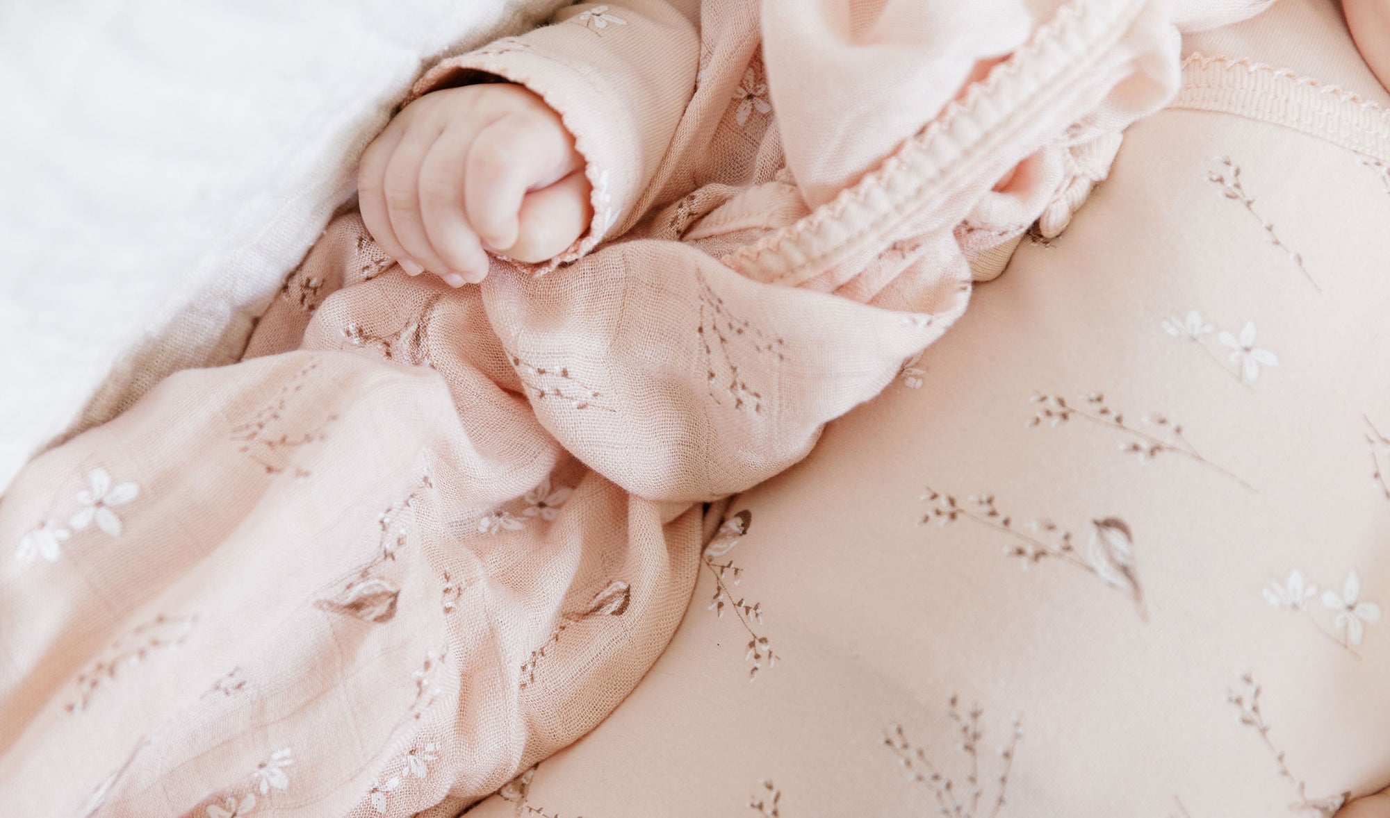 Jersey Cotton - Vintage Birds Collection - Bamboo Muslin Swaddle