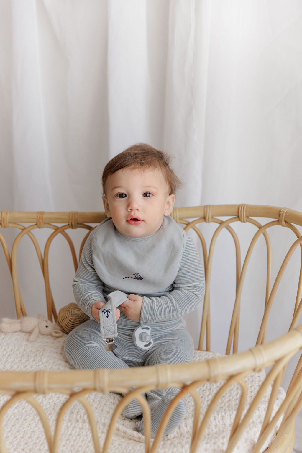 Velour Stripe Collection - Paci Clip