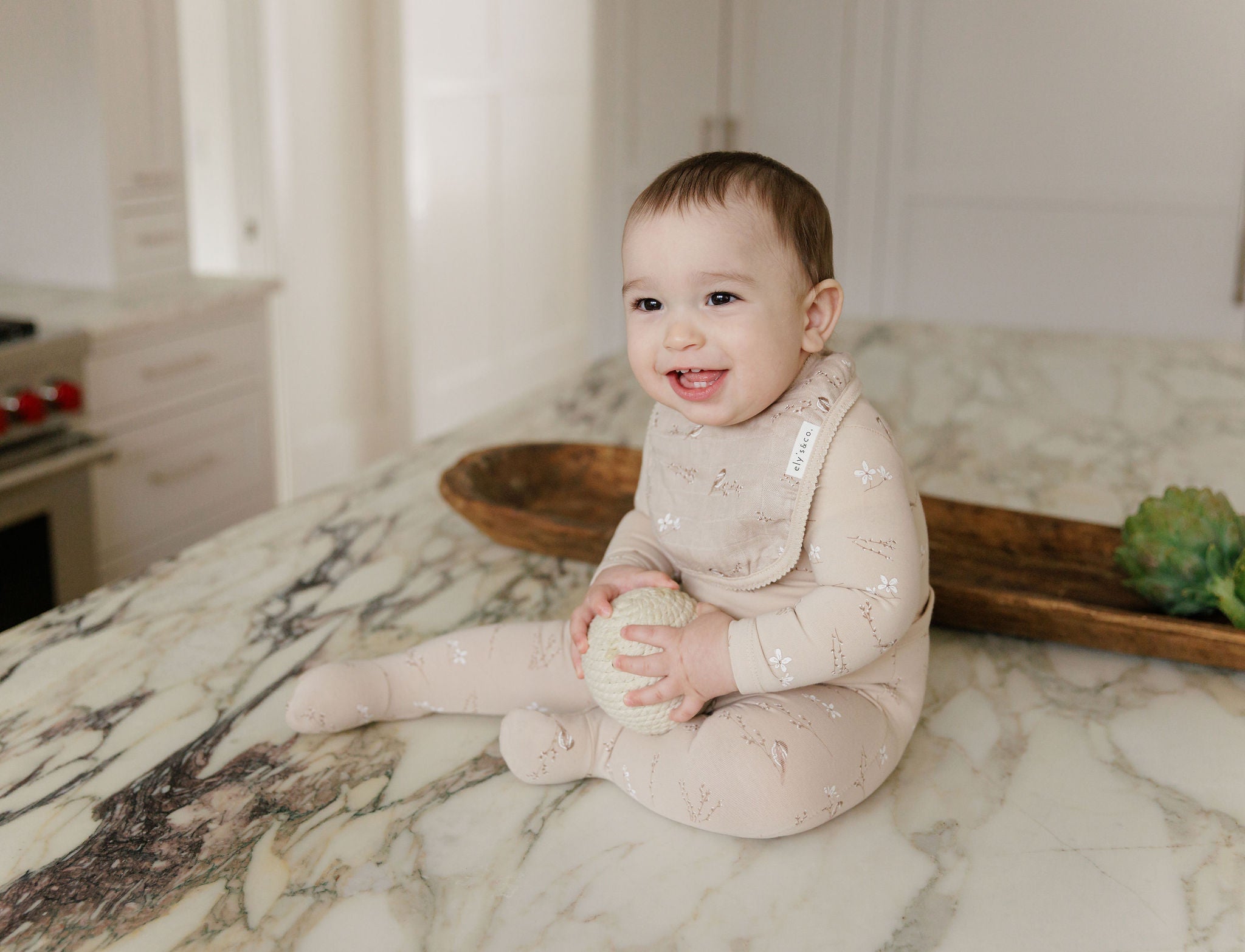 Jersey Cotton - Vintage Birds Collection - Bamboo Muslin Bib