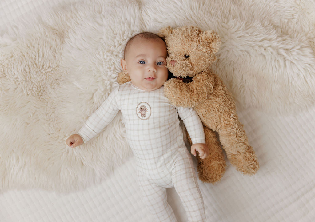 Modal French Terry Plaid Sheep Collection - Bib