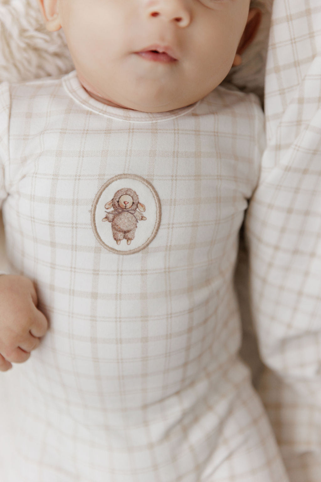Modal French Terry Plaid Sheep Collection - Paci Clip