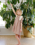 Stitch Collection - 3/4 Sleeves Smocked Linen Dress