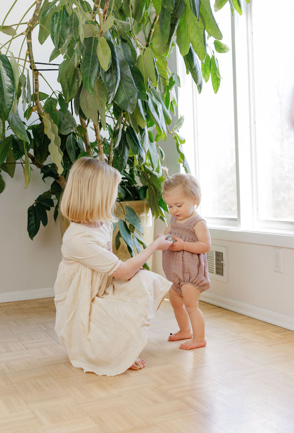 Stitch Collection - Short Sleeves Smocked Linen Dress