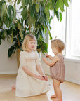 Stitch Collection - 3/4 Sleeves Smocked Linen Dress