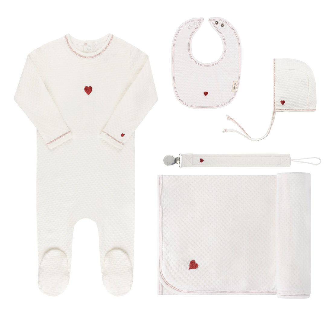 Cotton - Embroidered Heart and Star Collection -Deluxe Take Me Home Sets
